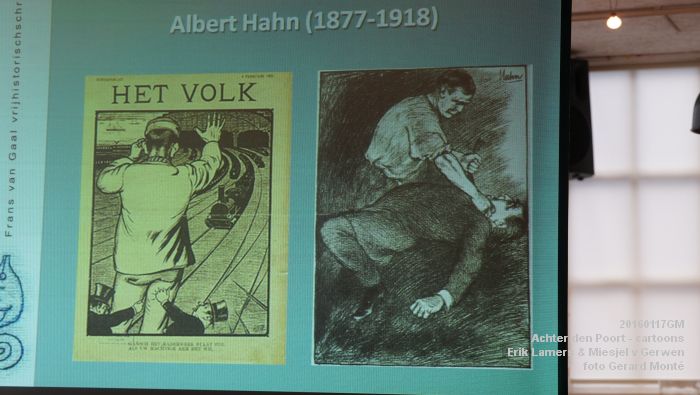 DSC00507- Achter den Poort Knillispoort met Erik Lamers en Miesjel van Gerwen - cartoons - 17jan2016 - foto GerardMontE web