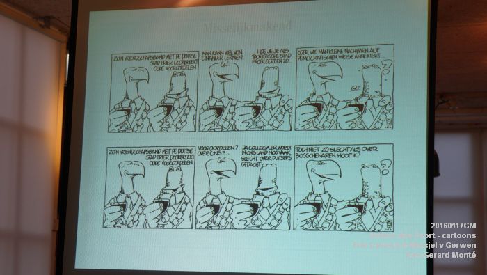 DSC00573- Achter den Poort Knillispoort met Erik Lamers en Miesjel van Gerwen - cartoons - 17jan2016 - foto GerardMontE web