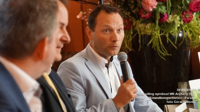 DSC01253 -Onthulling symbool WK Archery 2019 - Start van het NK handboogschieten op de Parade - 1juli2018 -  foto GerardMontE web