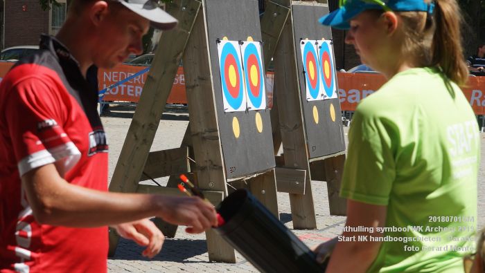 DSC01417 -Onthulling symbool WK Archery 2019 - Start van het NK handboogschieten op de Parade - 1juli2018 -  foto GerardMontE web