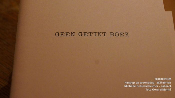 fDSC05599- Hangop op woensdag -  Michelle Schimscheimer - WillemTweeFabriek - 3okt2018 -  foto GerardMontE web