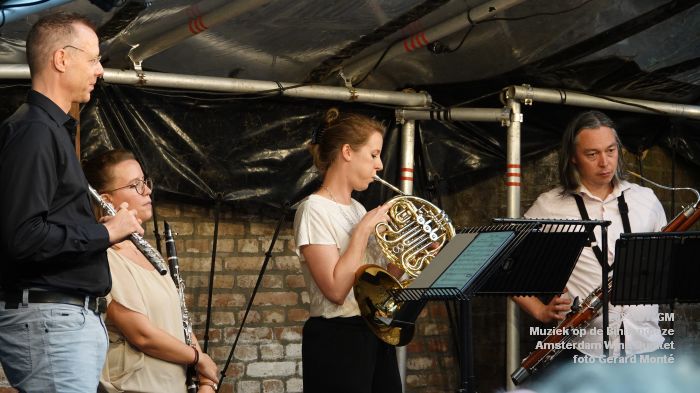 DSC06516- Muziek op de Binnendieze - Amsterdam Wind Quintet - 17aug2024 -  foto GerardMontE