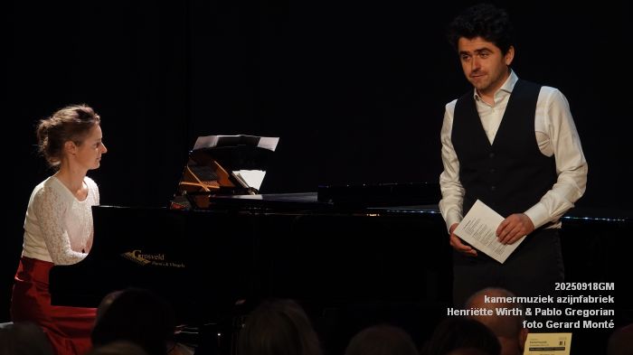 DSC05531- Frans Schubert - Die schoene Muellerin - Henriette Wirth piano - Pablo Gregorian tenor - 18sep2025 -  foto GerardMontE