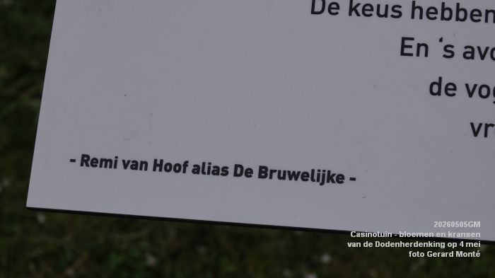 DSC00105- Casinotuin - bloemen en kransen van de Dodenherdenking - 5mei2026 - foto GerardMontE DSC00105- Casinotuin - bloemen en kransen van de Dodenherdenking - 5mei2026 - foto GerardMontE